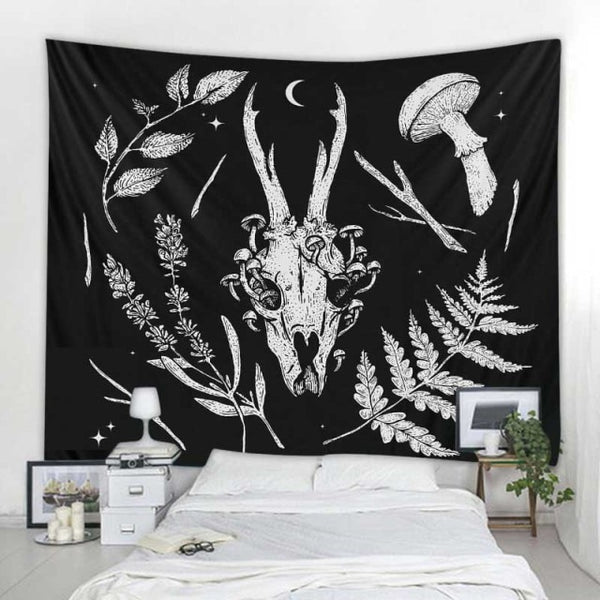 Black Moth Moon Tapestry-ToShay.org