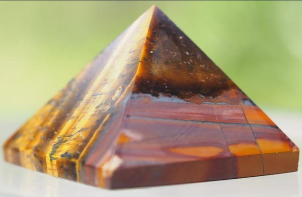 Yellow Tiger Eye Stone Pyramid-ToShay.org