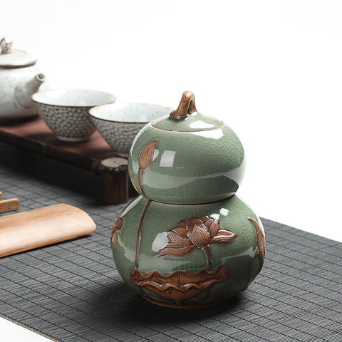 Celadon Ceramic Tea Caddy-ToShay.org