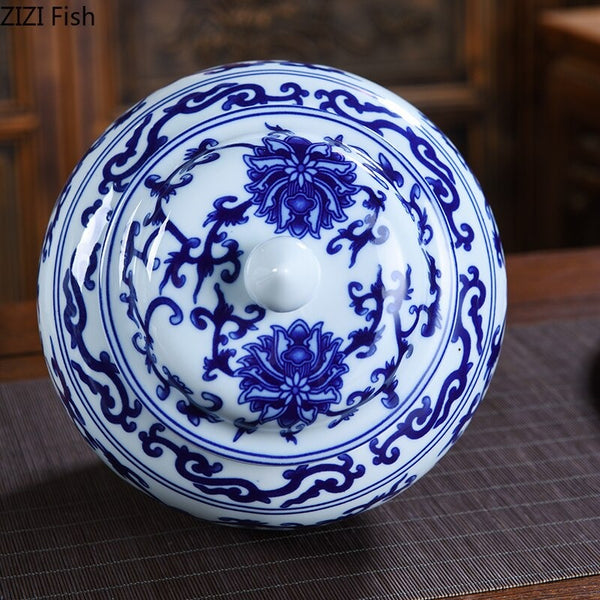 Blue White Porcelain Tea Caddy-ToShay.org