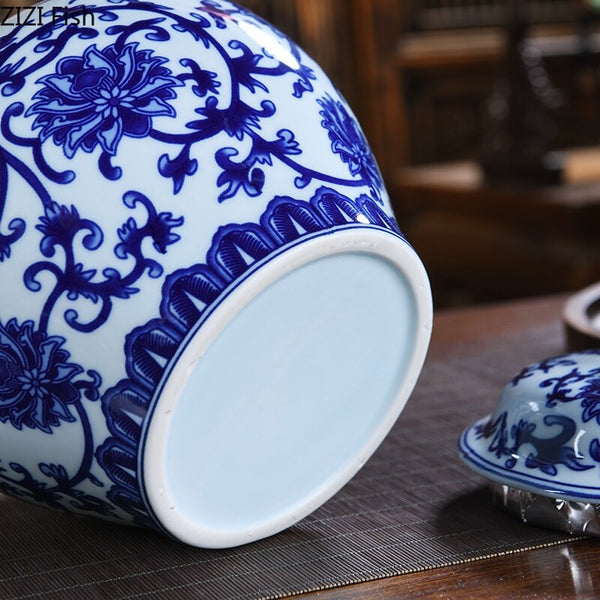 Blue White Porcelain Tea Caddy-ToShay.org