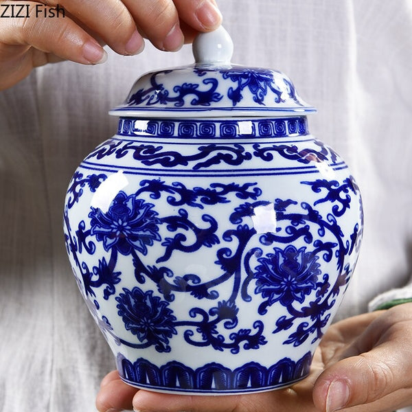 Blue White Porcelain Tea Caddy-ToShay.org