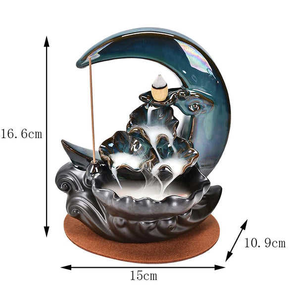 Moon Backflow Incense Burner-ToShay.org