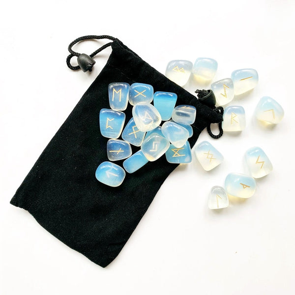 White Opalite Rune Stones-ToShay.org