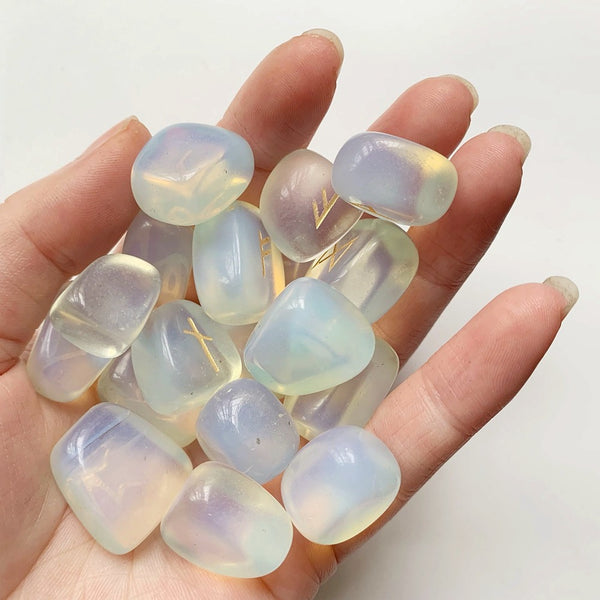 White Opalite Rune Stones-ToShay.org