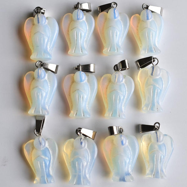 White Opalite Angel Pendants-ToShay.org